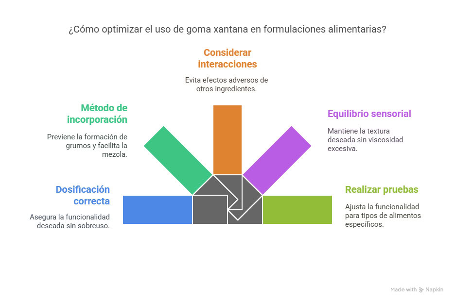 Consideraciones al utilizar goma xantana en alimentos